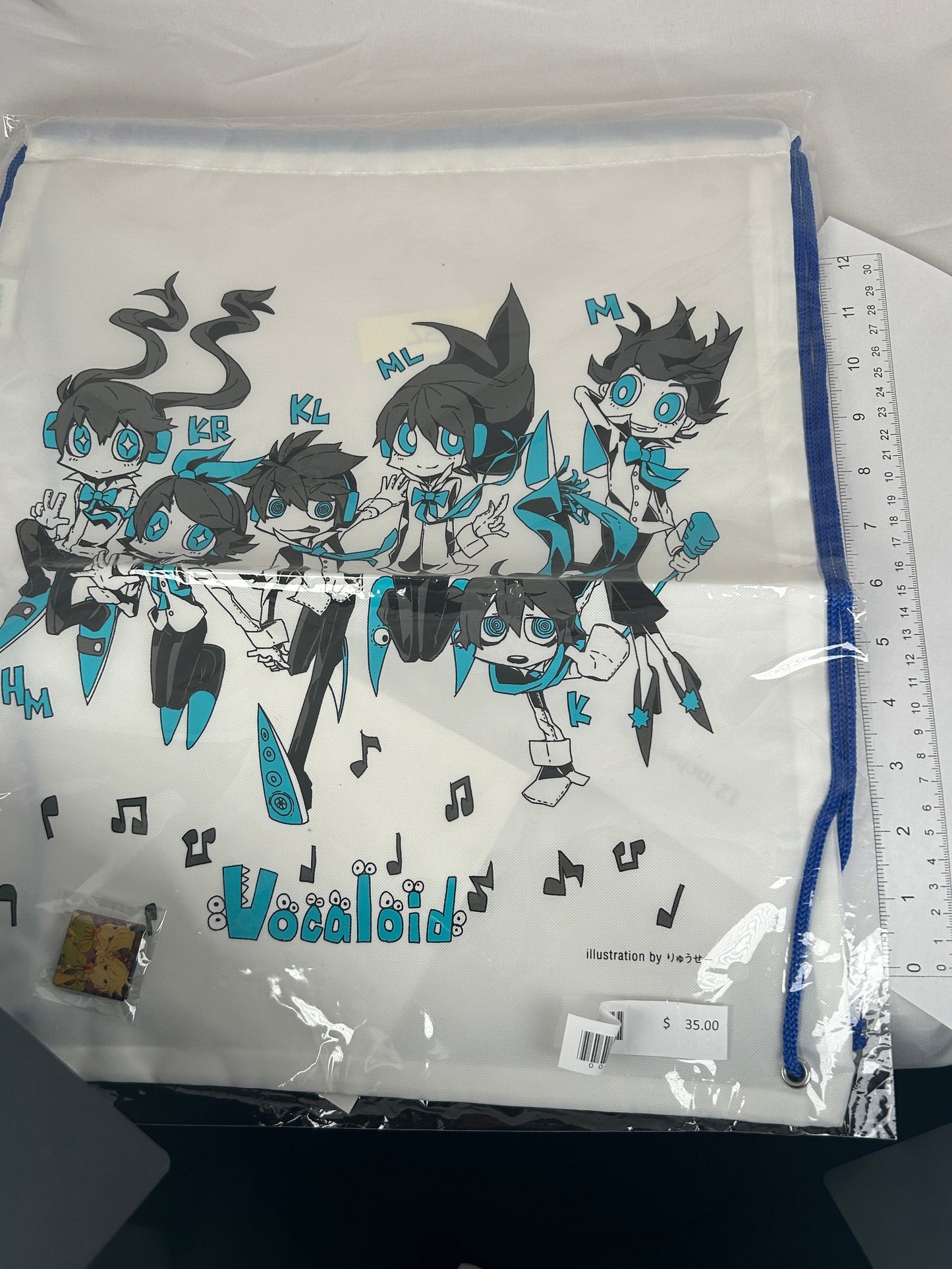 Hatsune Miku Ryusei Drawstring Bag Bonus Button Ichiban Kuji F Prize