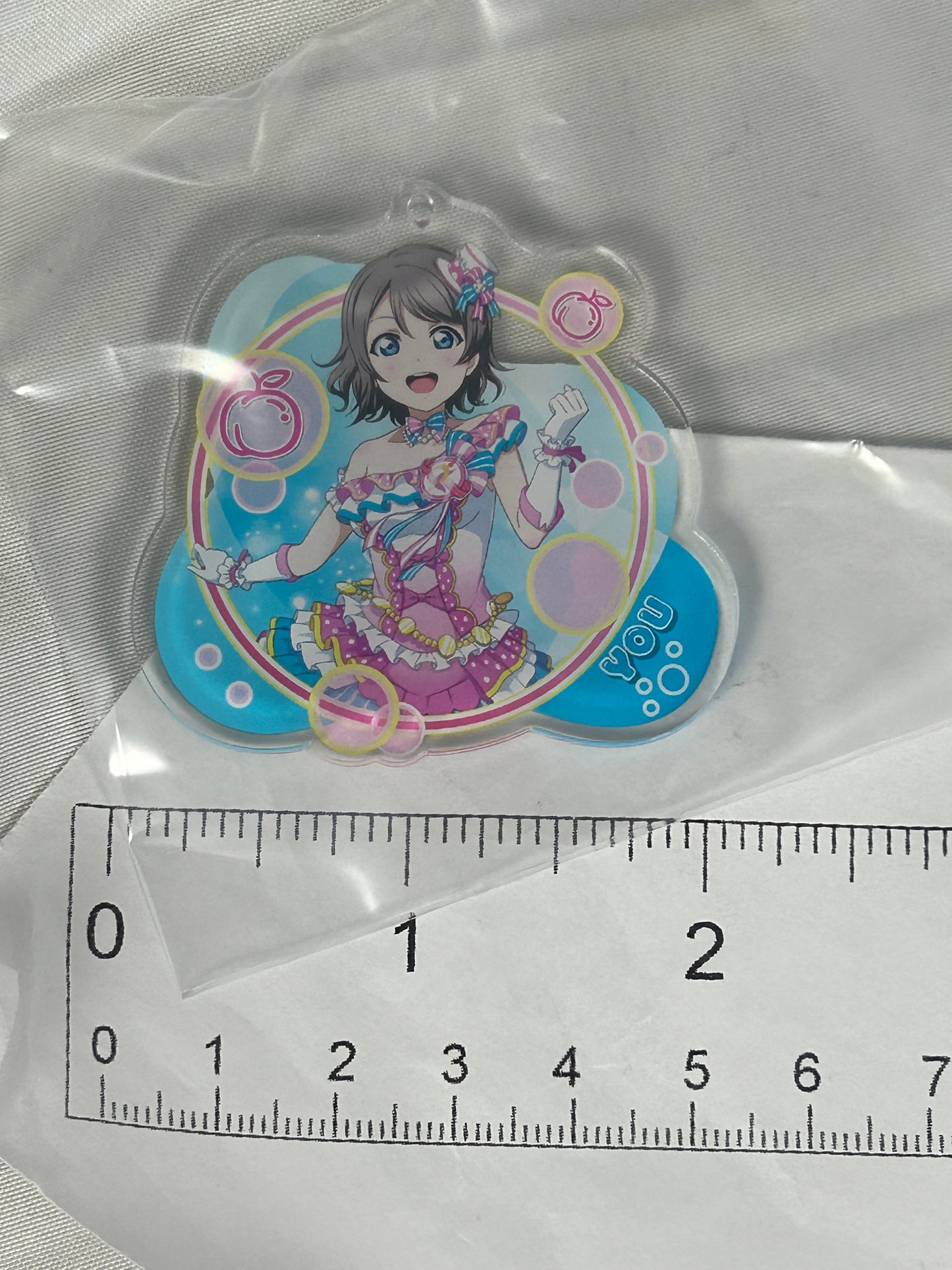 You Watanabe Orange Dress Acrylic Keychain Love Live Aqours Sunshine