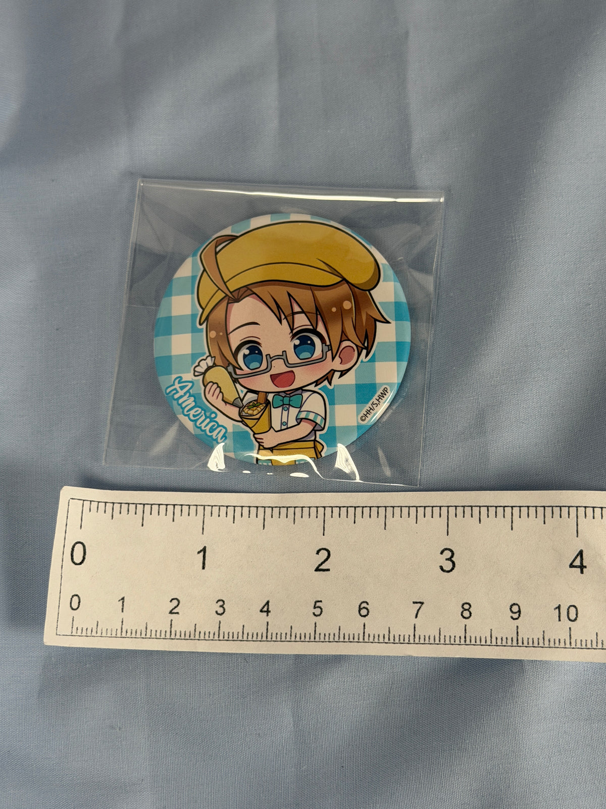America Chibi Crepe Can Badge Pin AMO Cafe Collaboration Hetalia World Stars