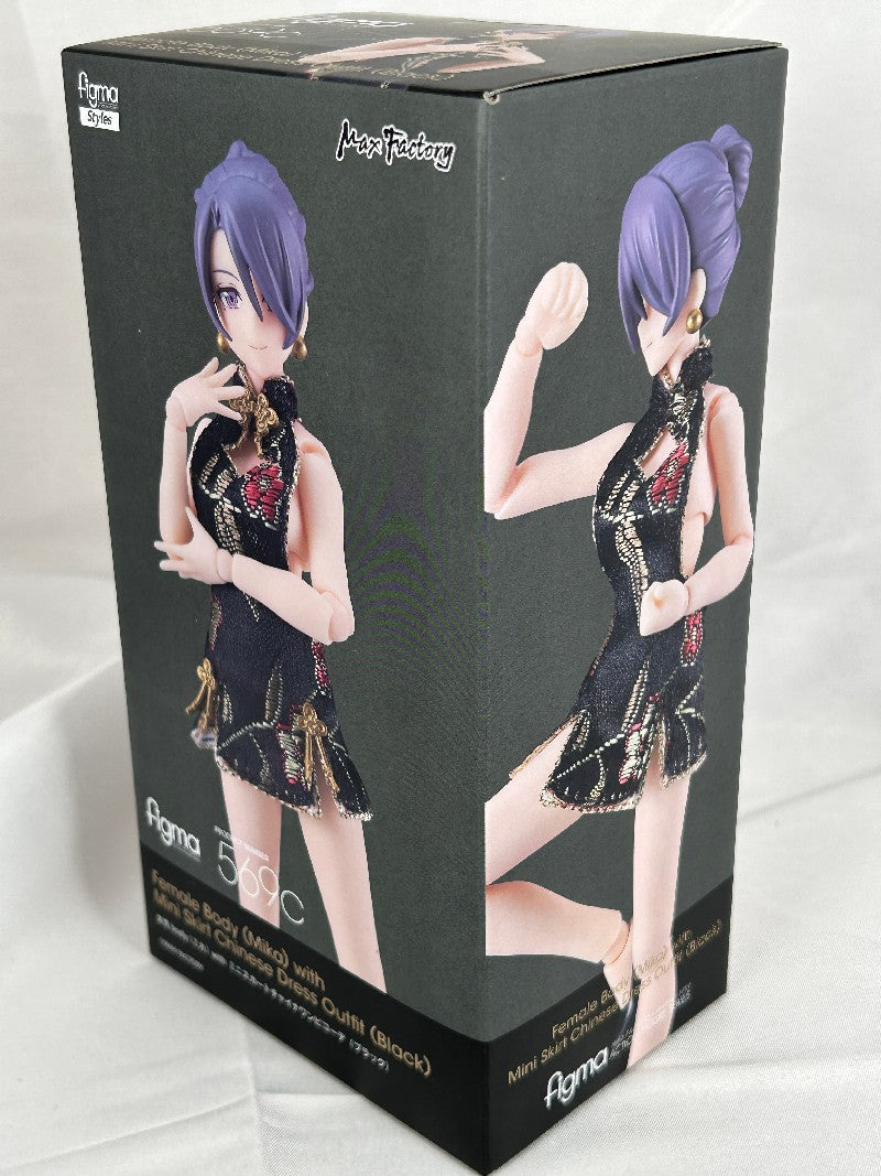 Female Body Mika with Mini Skirt Chinese Dress Outfit (Black) Figma 596c