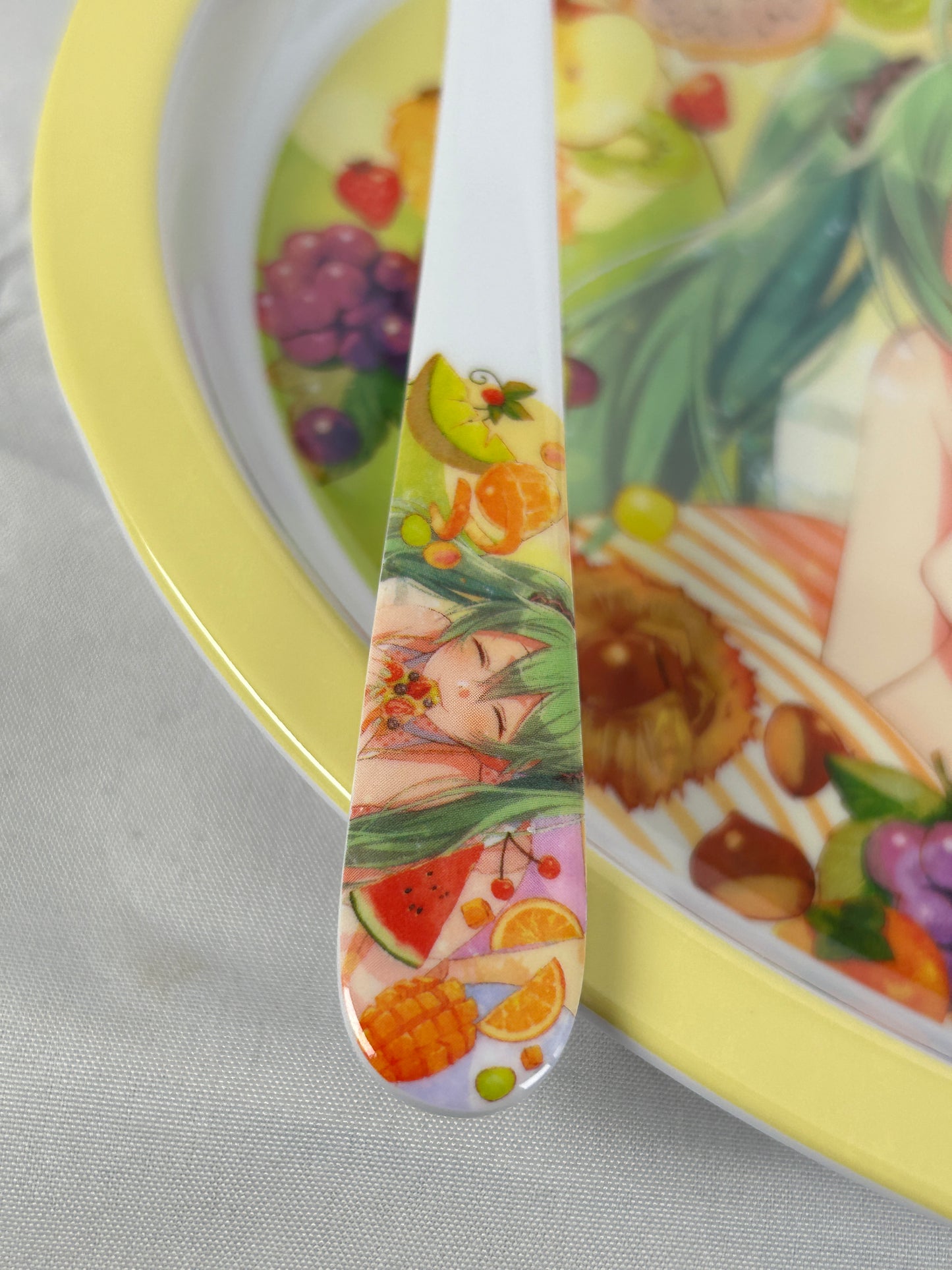 Hatsune Miku Yellow Dinner Set Plate Fork Harvest