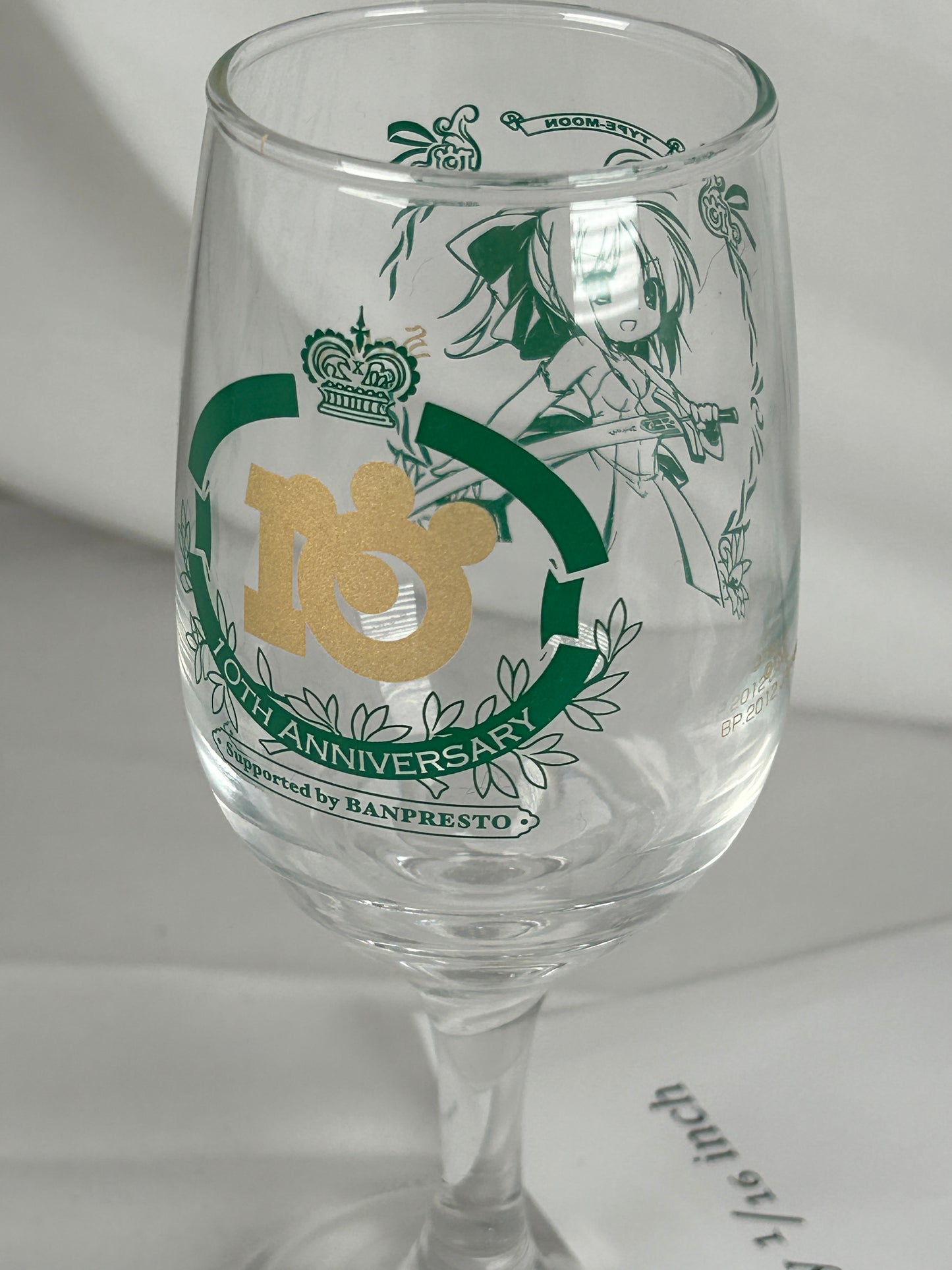 Saber Glass Cup Type Moon 10th Anniversary Fate Zero Ichiban Kuji