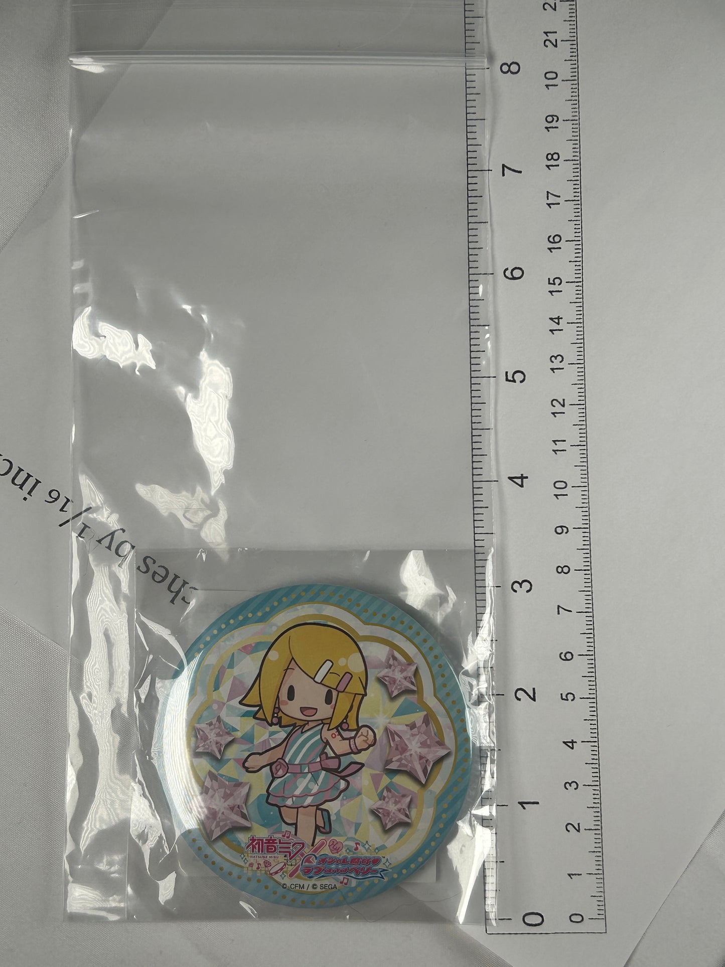 Kagamine Rin Badge Vocaloid Love and Berry SEGA Lottery Fuwa Puchi