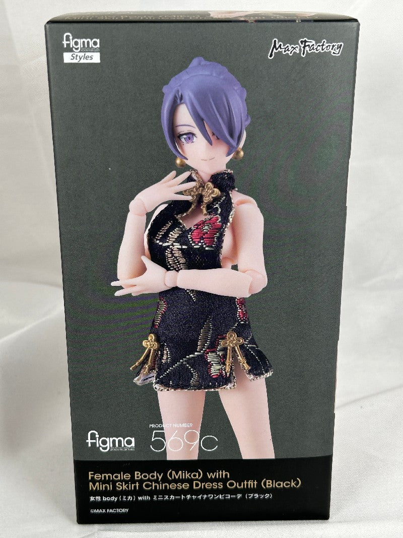 Female Body Mika with Mini Skirt Chinese Dress Outfit (Black) Figma 596c