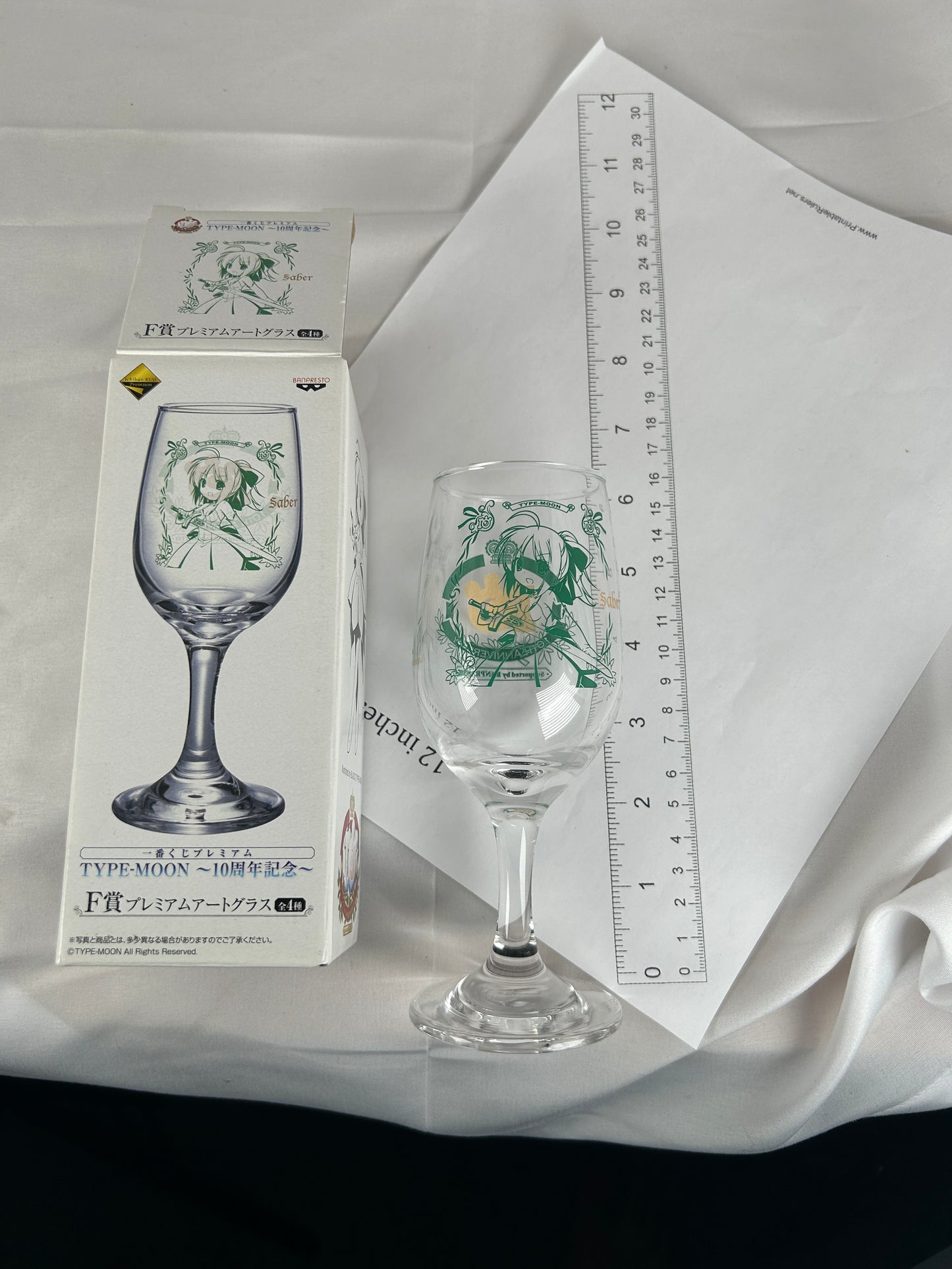 Saber Glass Cup Type Moon 10th Anniversary Fate Zero Ichiban Kuji