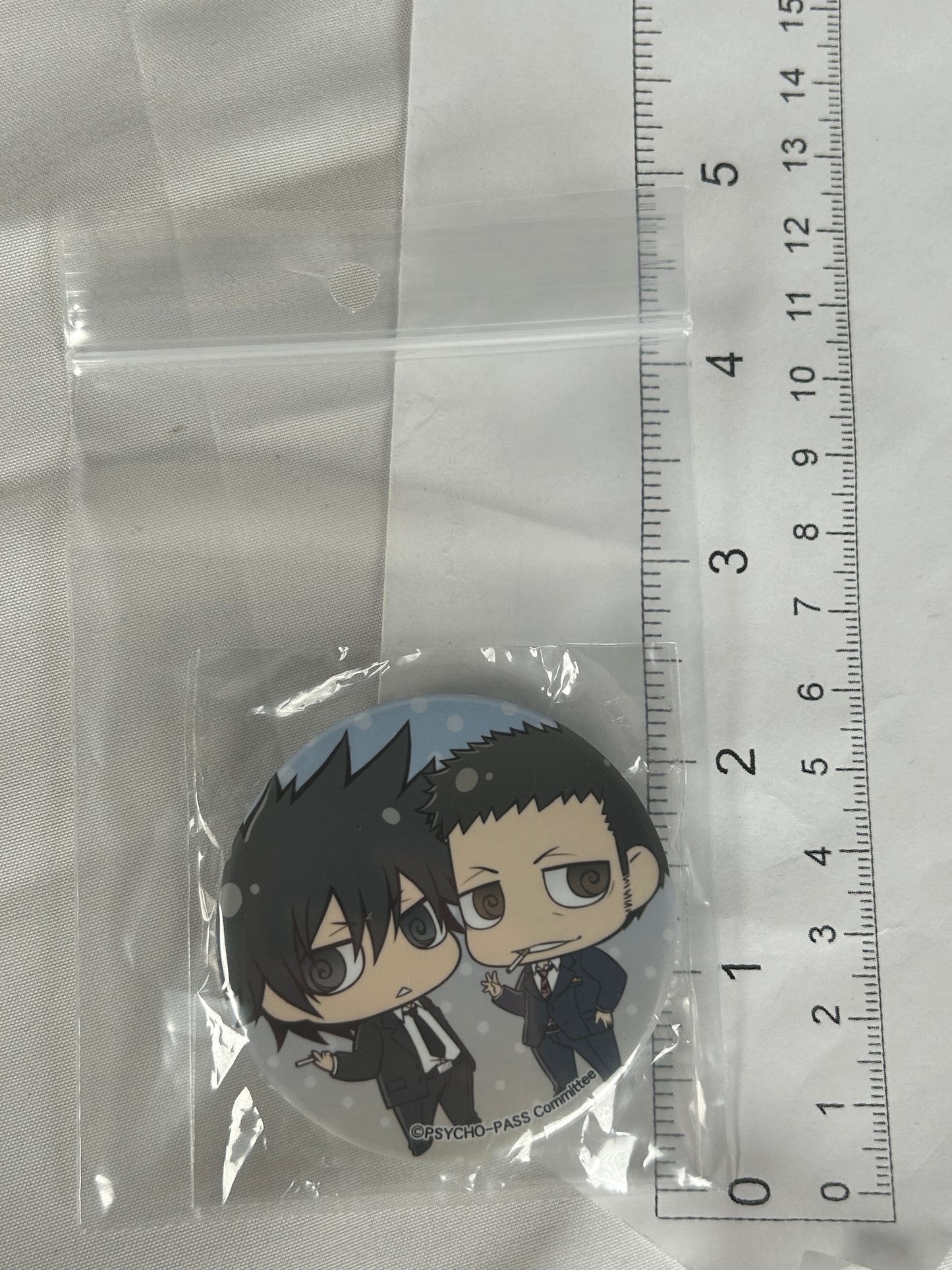 Shinya Kogami Mitsuru Sasayama Can Badge Pin Psycho Pass