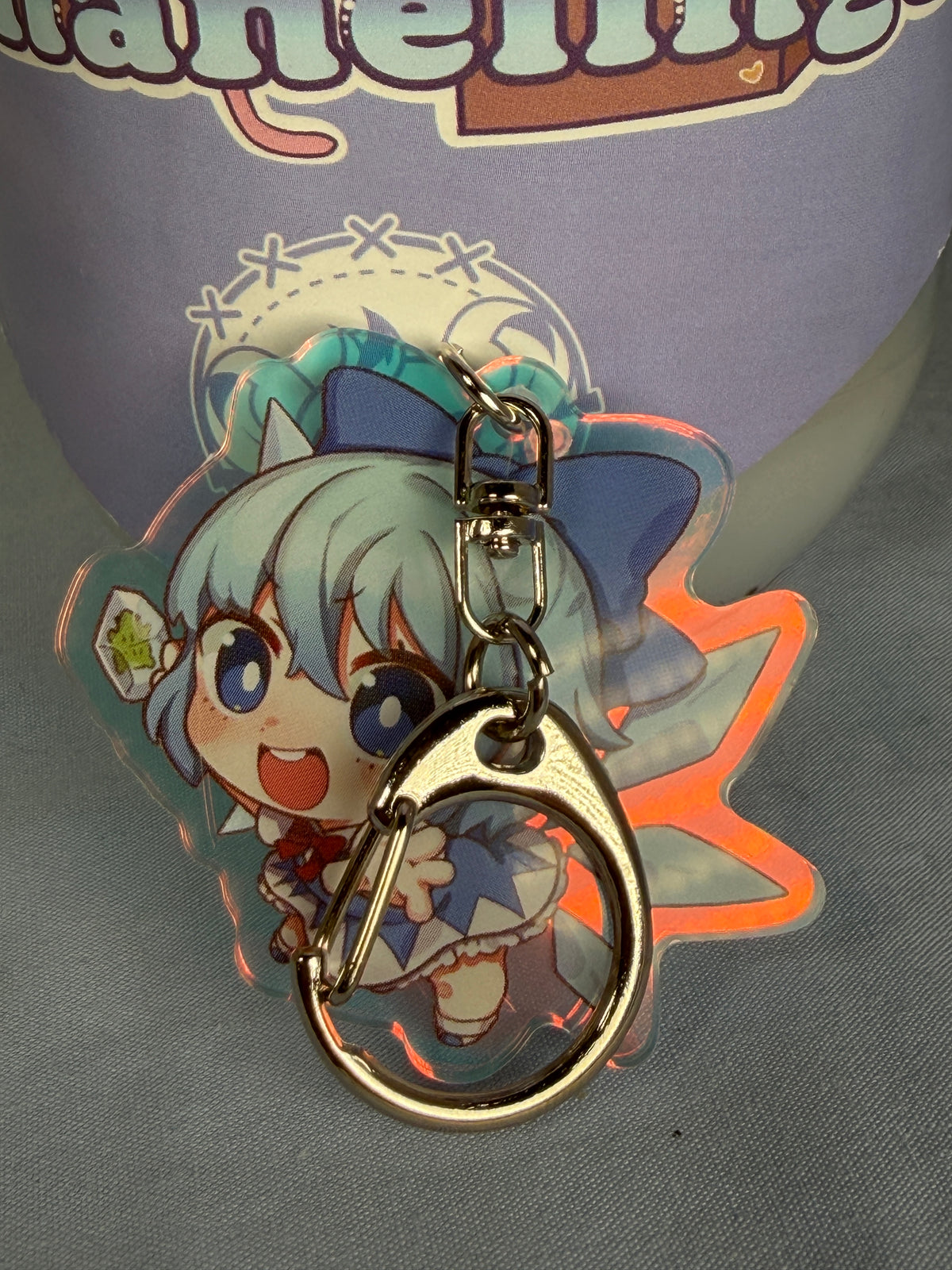 Cirno Holographic Acrylic Keychain Touhou Project Ringoen Illustration