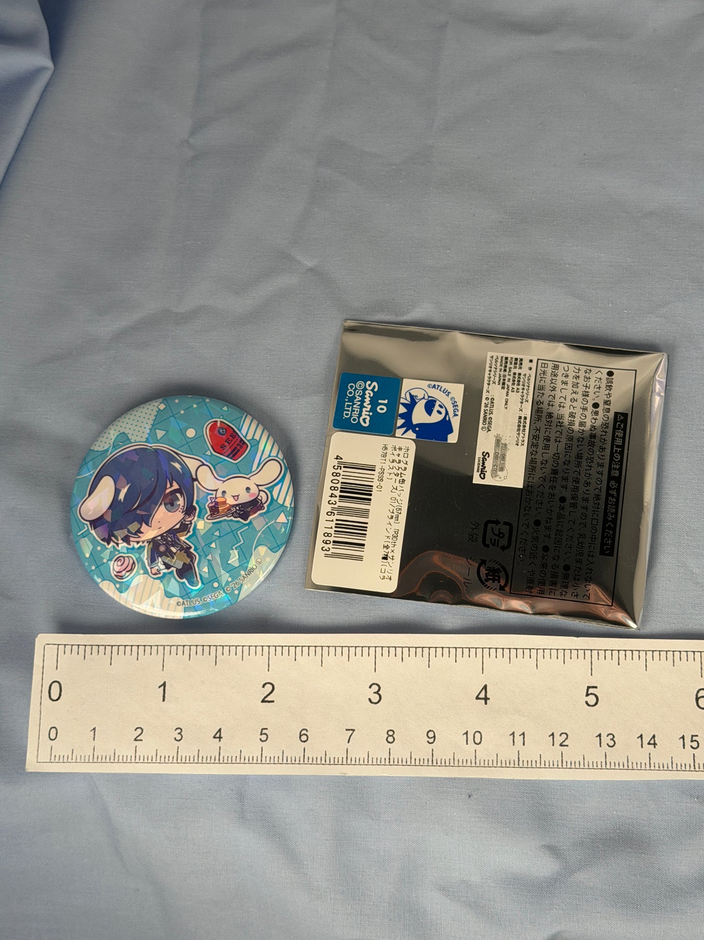 Makoto Yuki Cinnamoroll Can Badge Button Persona 3 Reload x Sanrio