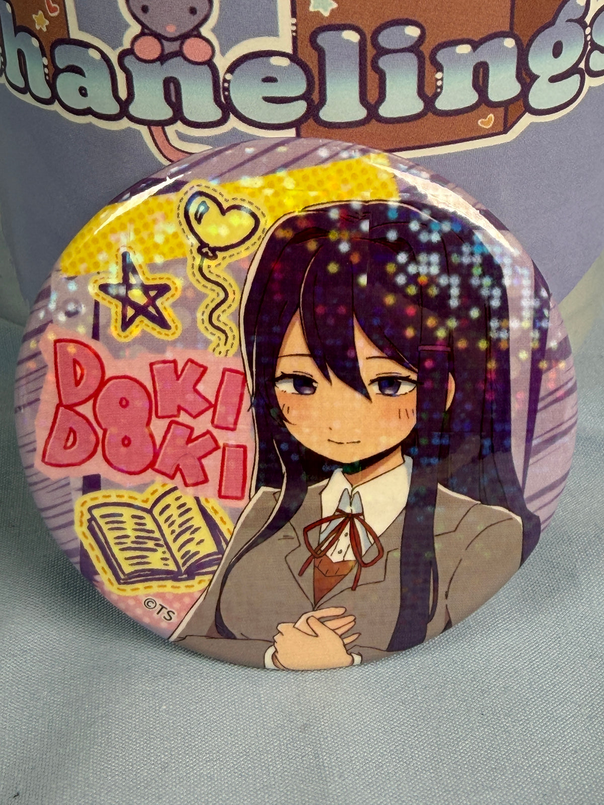 Yuri Iyowa Art Holo Badge Pin Doki Doki Literature Club DDLC x Tokyo Tower