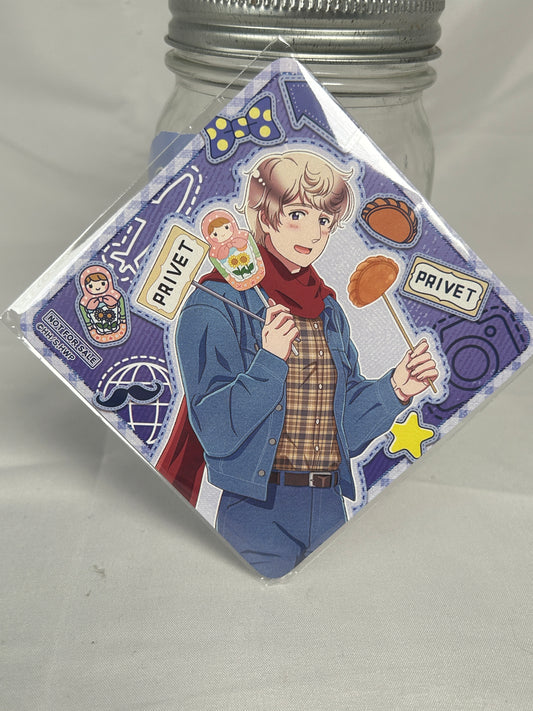 Russia Greetings with Denim Style Paper Coaster Hetalia World Stars