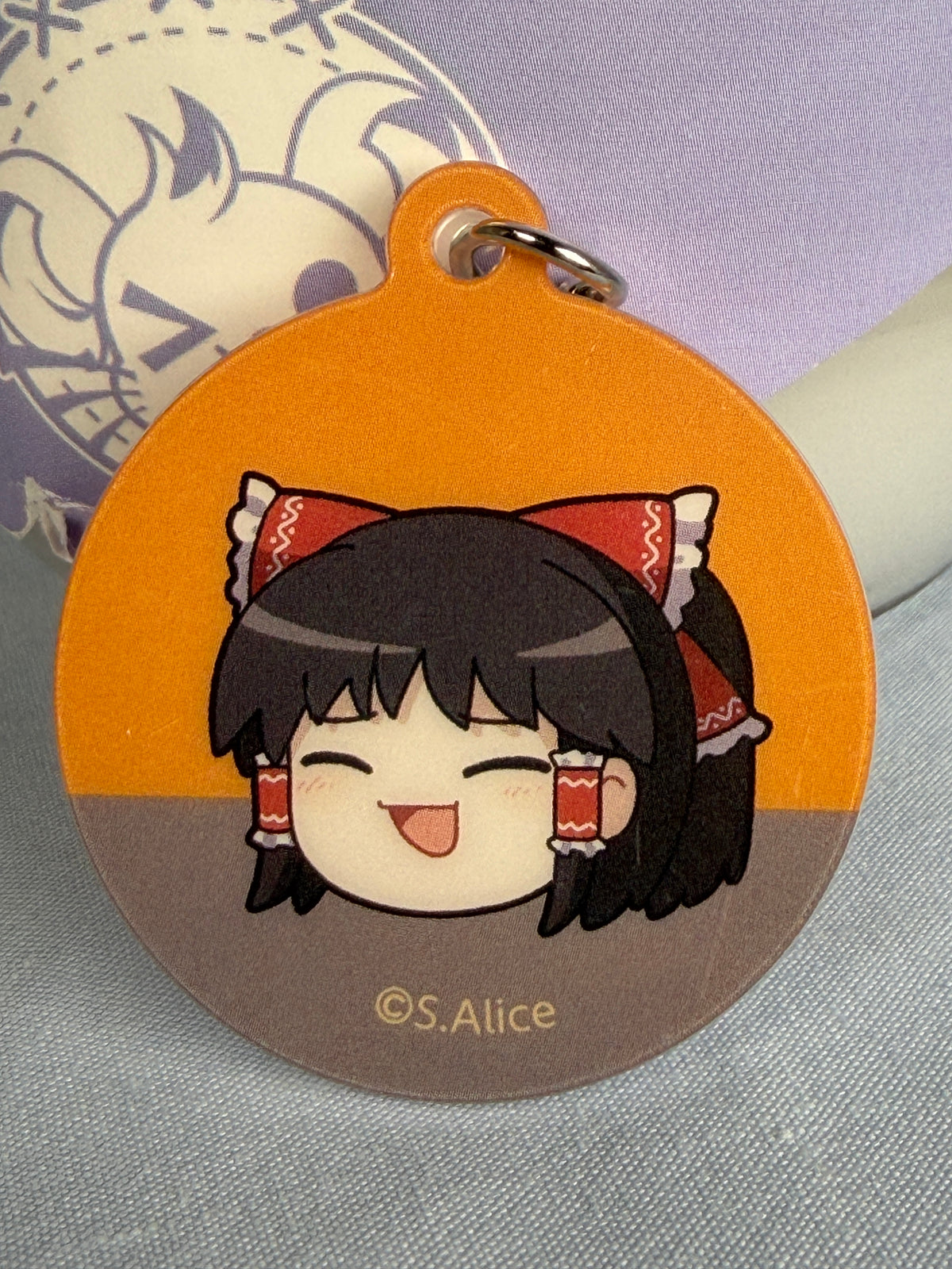 Reimu Hakurei Smiling Take it Easy! Acrylic Charm Keychain Touhou Project