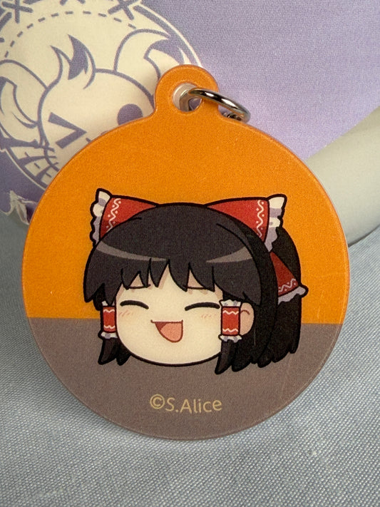 Reimu Hakurei Smiling Take it Easy! Acrylic Charm Keychain Touhou Project
