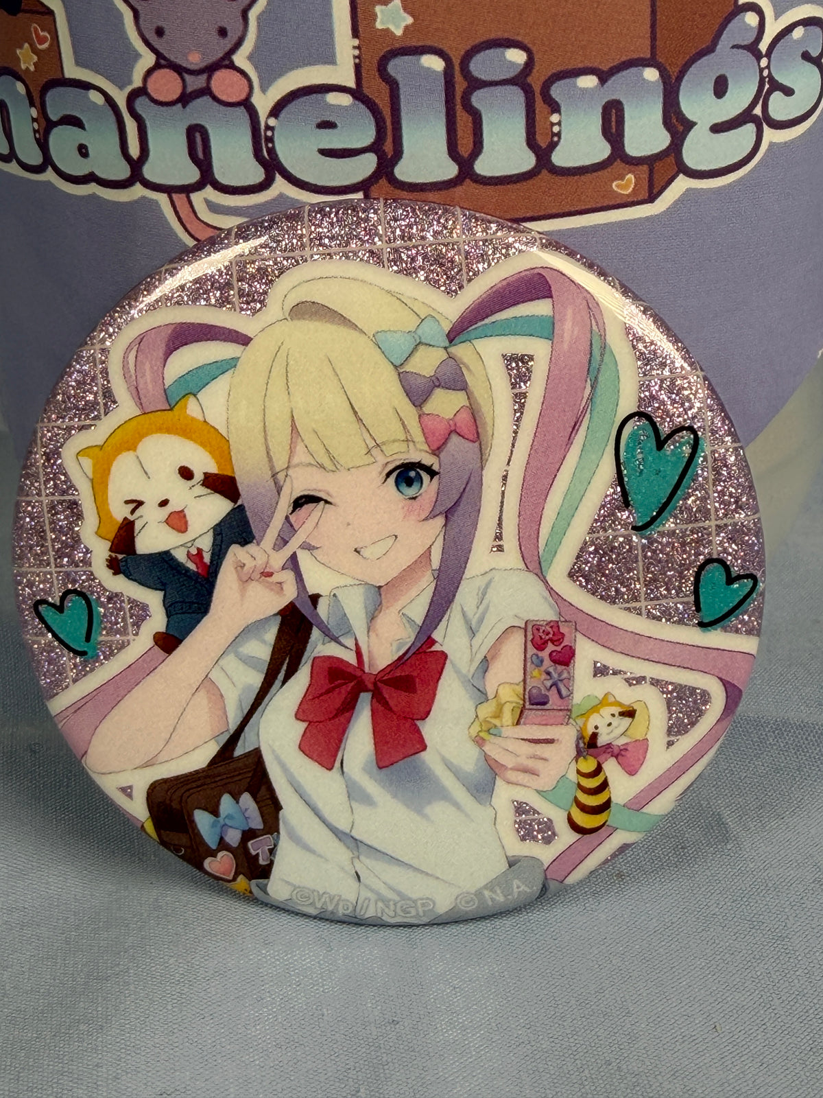 KAngel Rascal School Uniform Fullbody Glitter Badge Pin Needy Streamer Overload