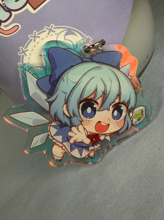 Cirno Holographic Acrylic Keychain Touhou Project Ringoen Illustration