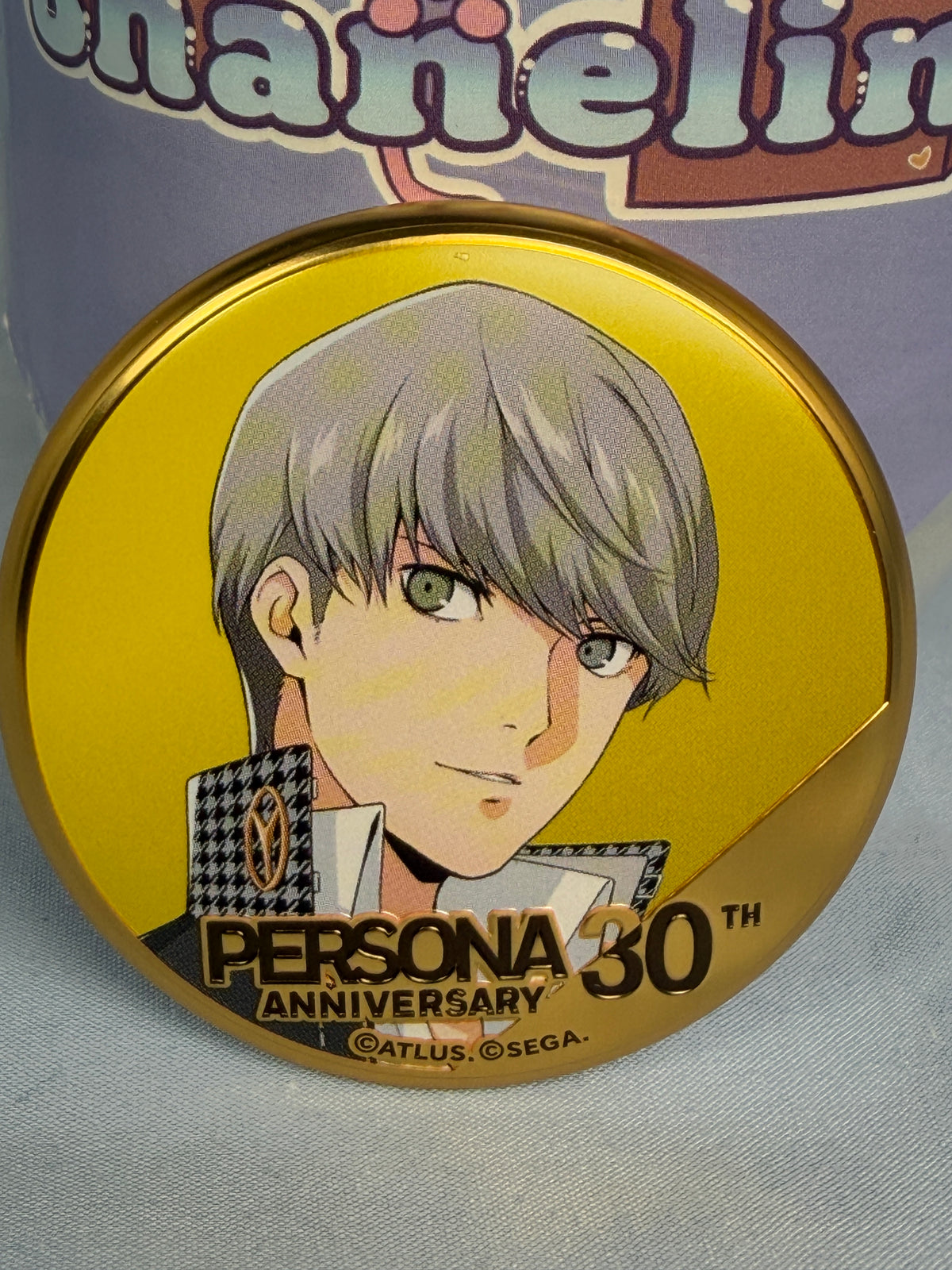 Yu Narukami Gold Badge Pin Persona 4 The Golden 30th Anniversary Animate Popup