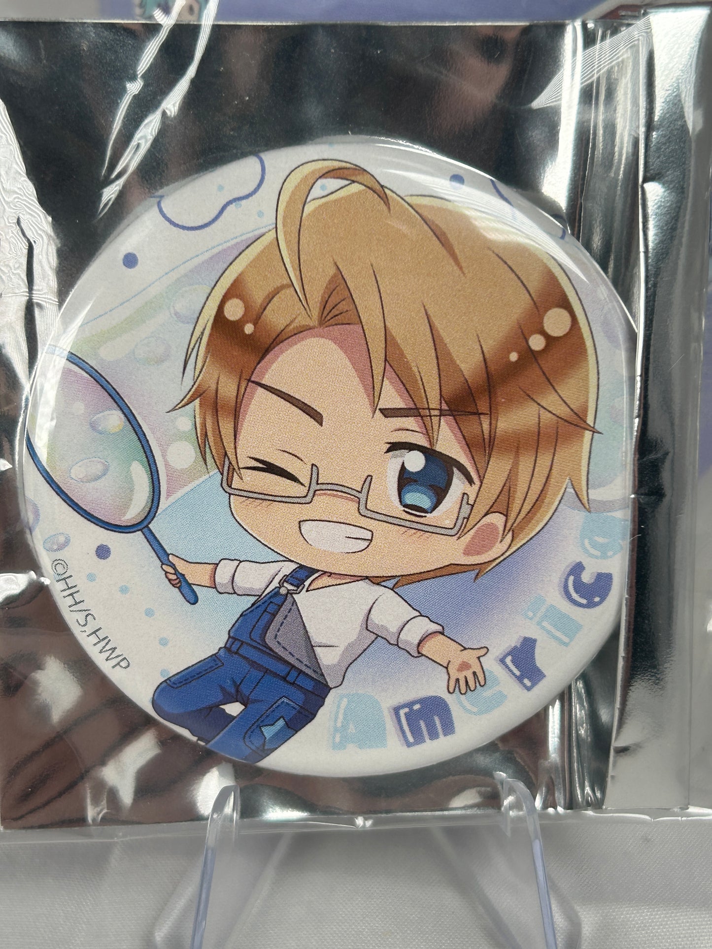 America Chara Hoppin! Button Can Badge Hetalia World Stars