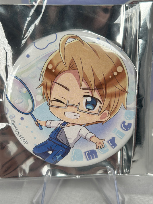 America Chara Hoppin! Button Can Badge Hetalia World Stars