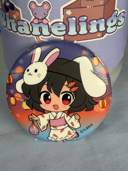 Tewi Inaba Summer Festival Can Badge Pin Touhou Project LEC