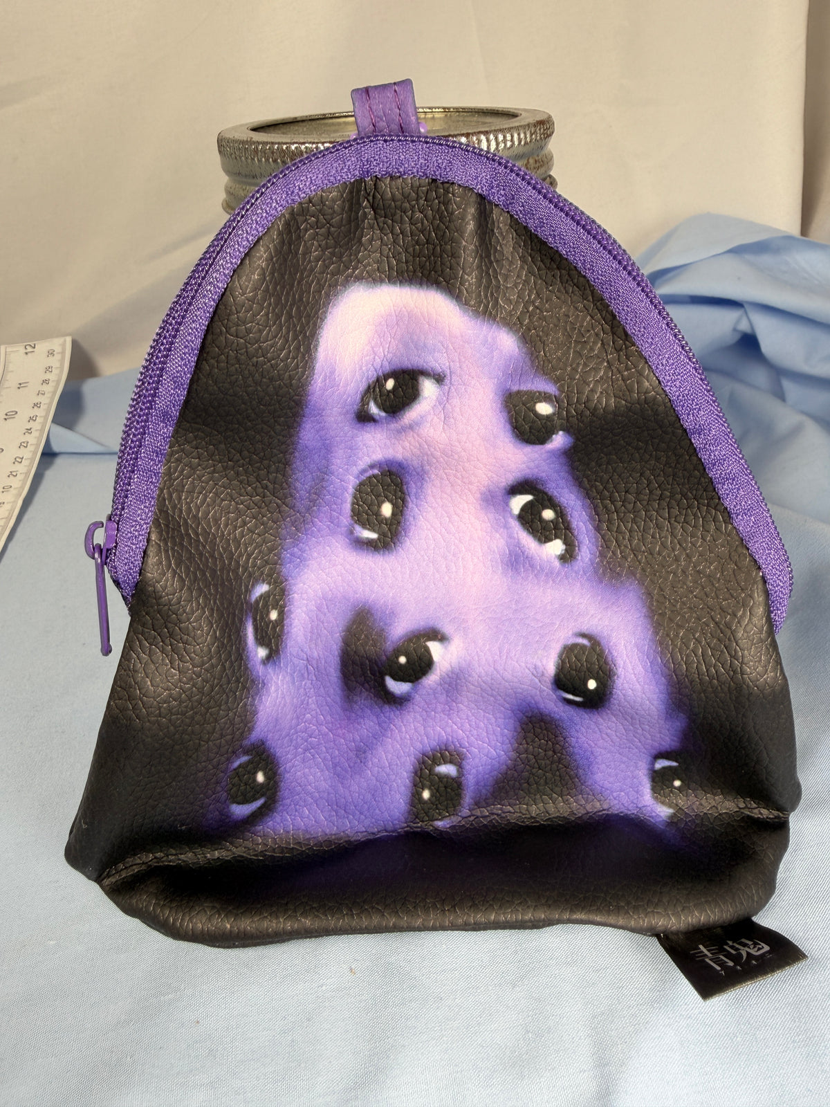 Hundred Eyes Oni Synthetic Leather Coin Pouch Keychain Aoi Oni