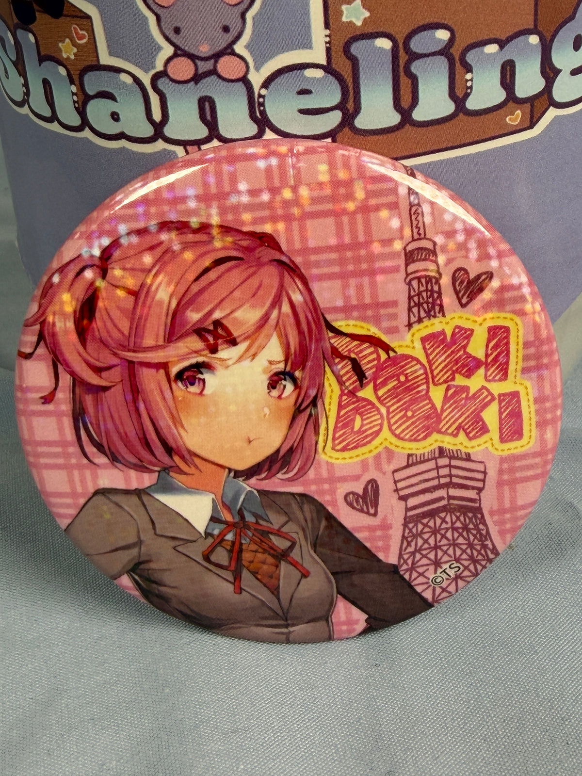 Natsuki Original Art Holo Badge Pin Doki Doki Literature Club DDLC Tokyo Tower
