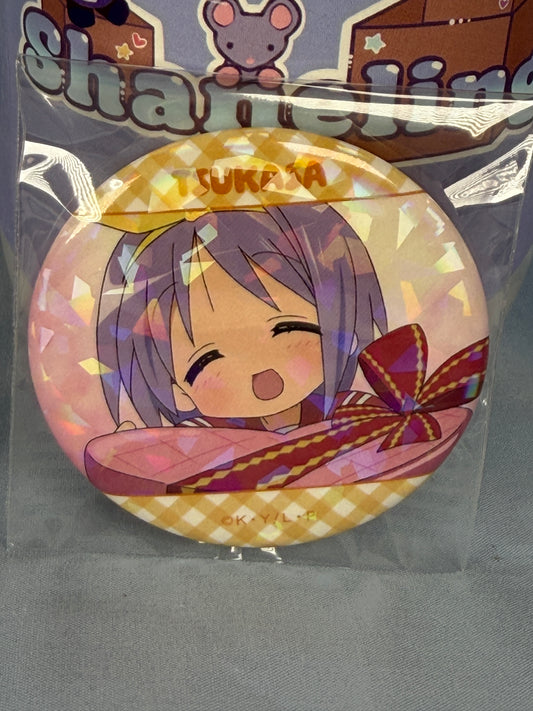 Tsukasa Hiiragi Valentines Day Hologram Badge Pin Lucky Star Anime Scene