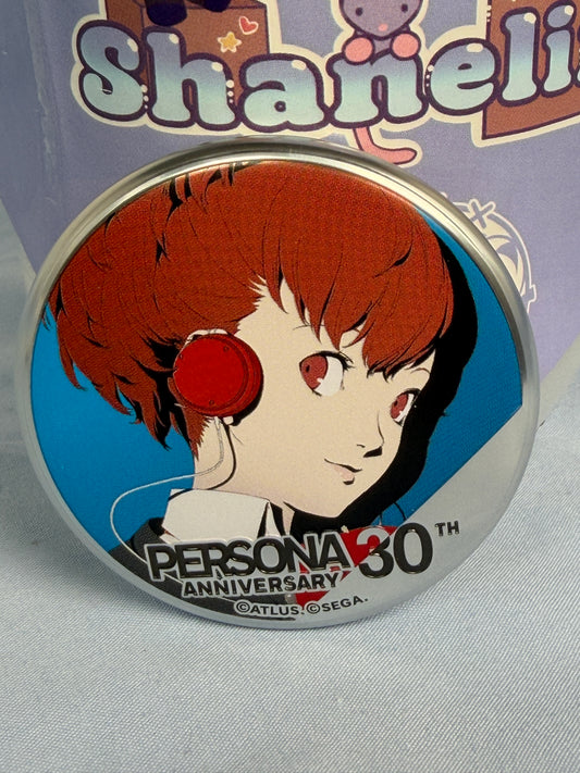 Kotone Shiomi Silver Badge Pin Persona 3 Portable 30th Anniversary Animate Popup