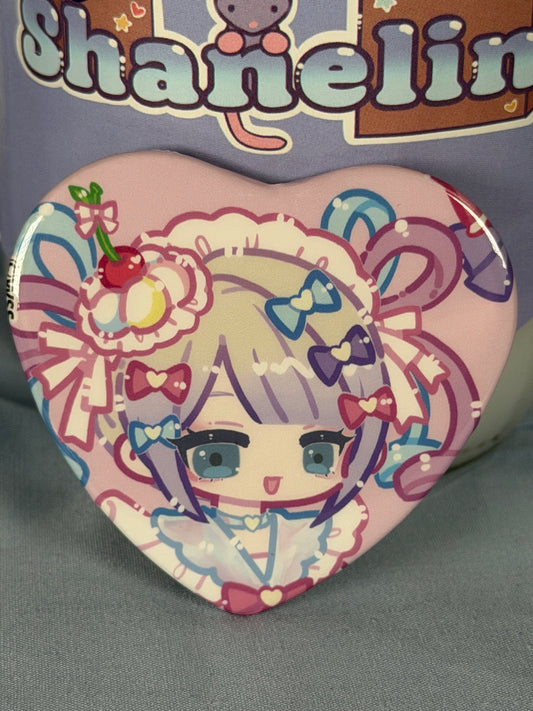 KAngel Heart Button Badge Pin Needy Streamer Overload