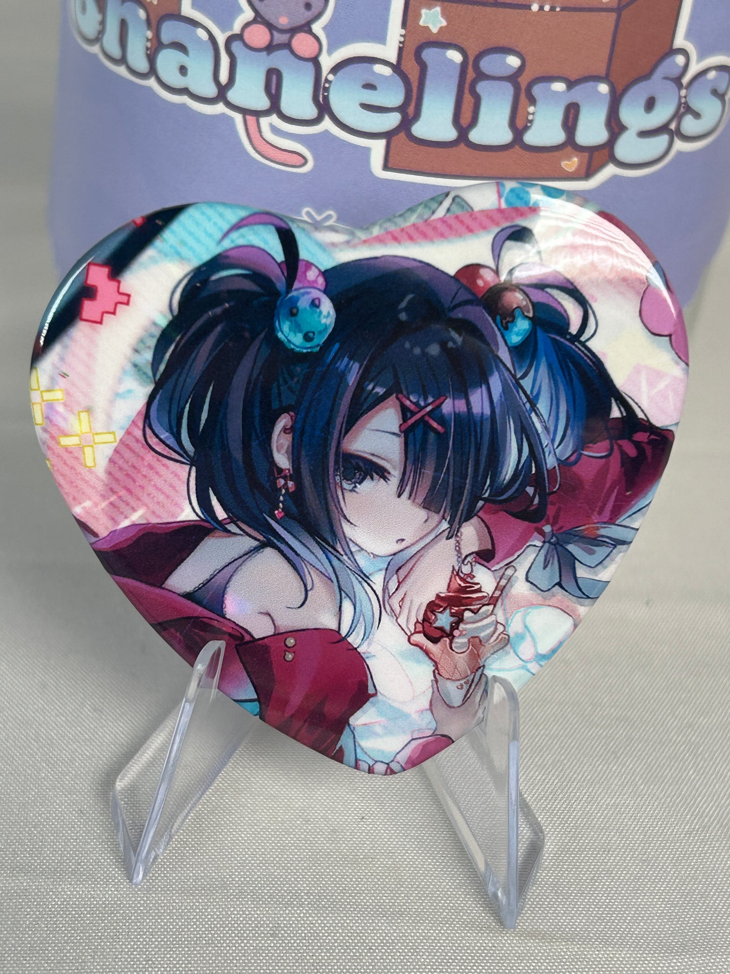 Ame-chan Heart Button Badge Needy Streamer Overload Popup