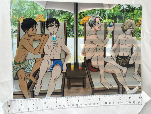 Yuri on Ice Beach Swimsuit Clear File Victor Nikiforov Yuri Plisetsky Yuri Katsuki