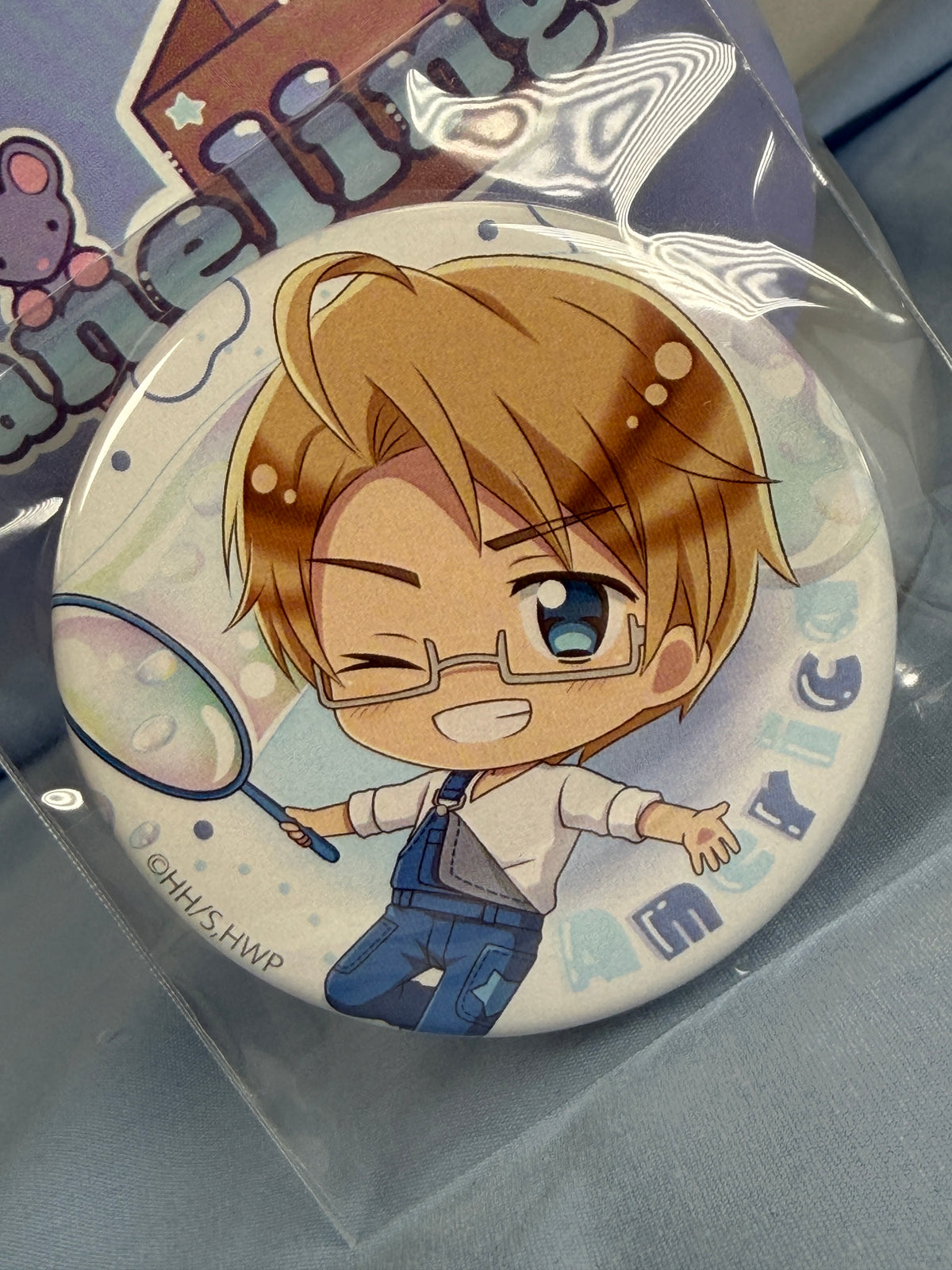 America Chara-Hoppin! Can Badge Pin Hetalia World Stars