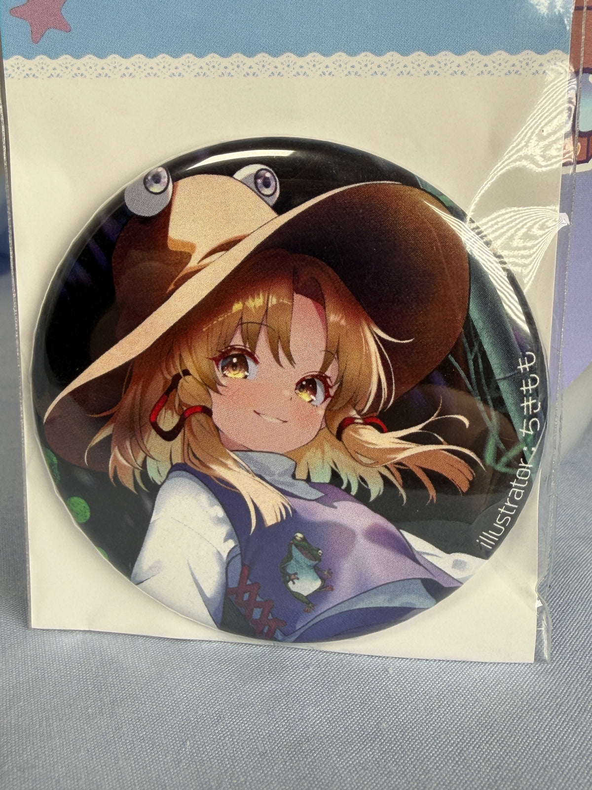 Moriya Suwako Can Badge Pin Touhou Project Hachiware Kid Illustration