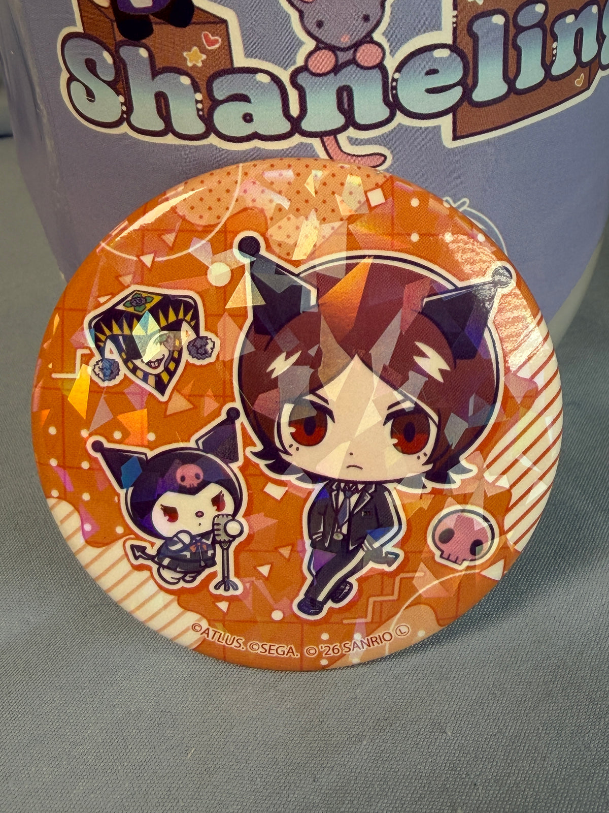 Tatsuya Suou Kuromi Can Badge Button Persona 2 x Sanrio 30th Anniversary