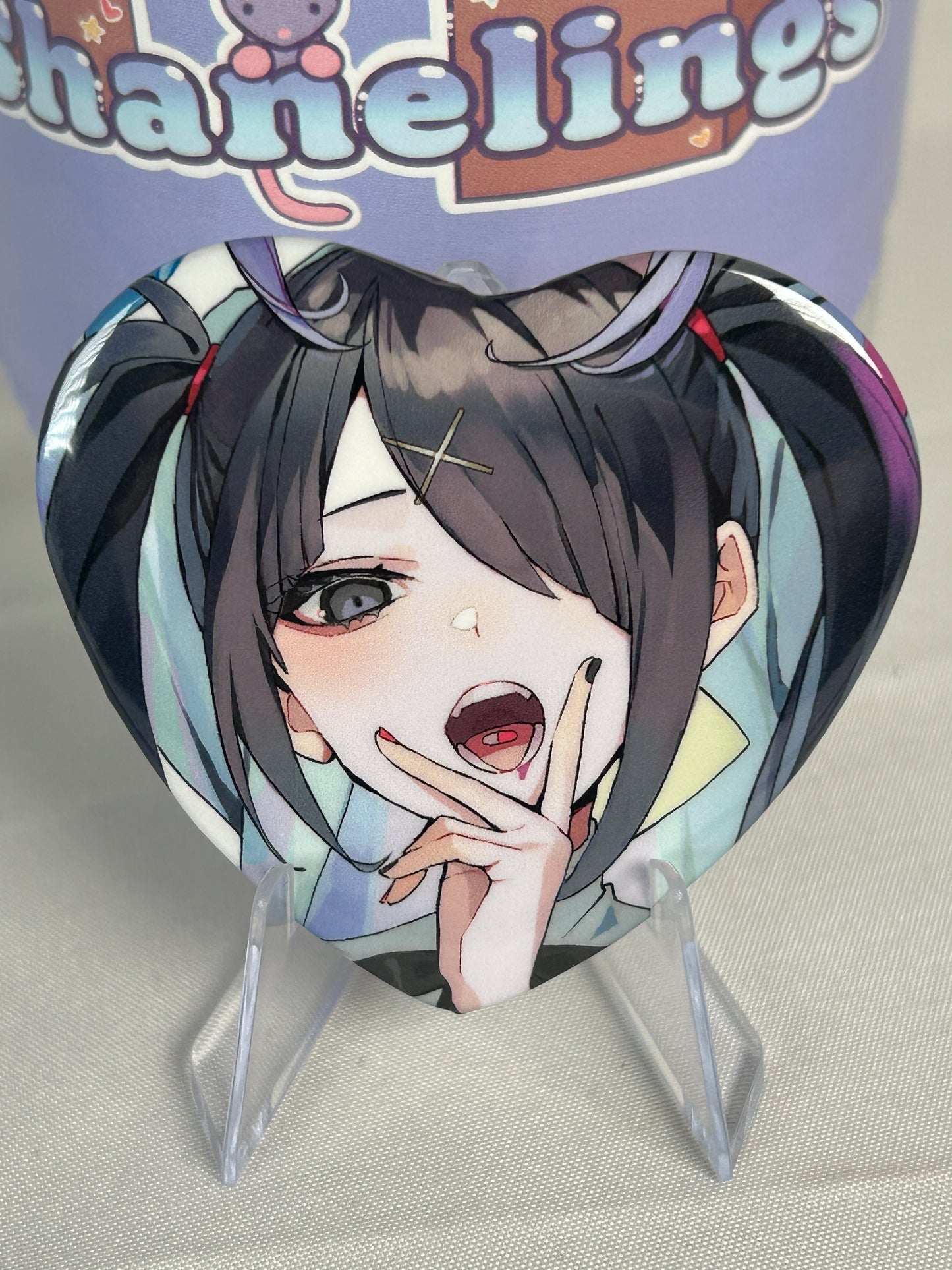 Ame-chan Heart Button Badge Needy Streamer Overload Popup