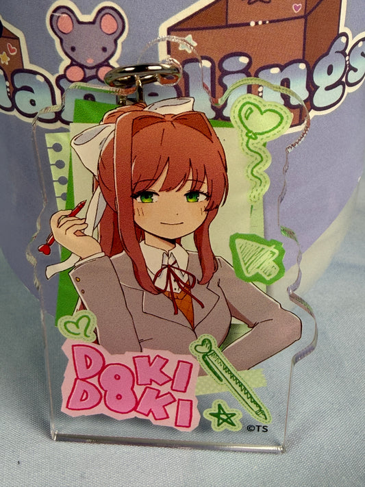 Monica Iyowa Art Acrylic Keychain Doki Doki Literature Club DDLC x Tokyo Tower