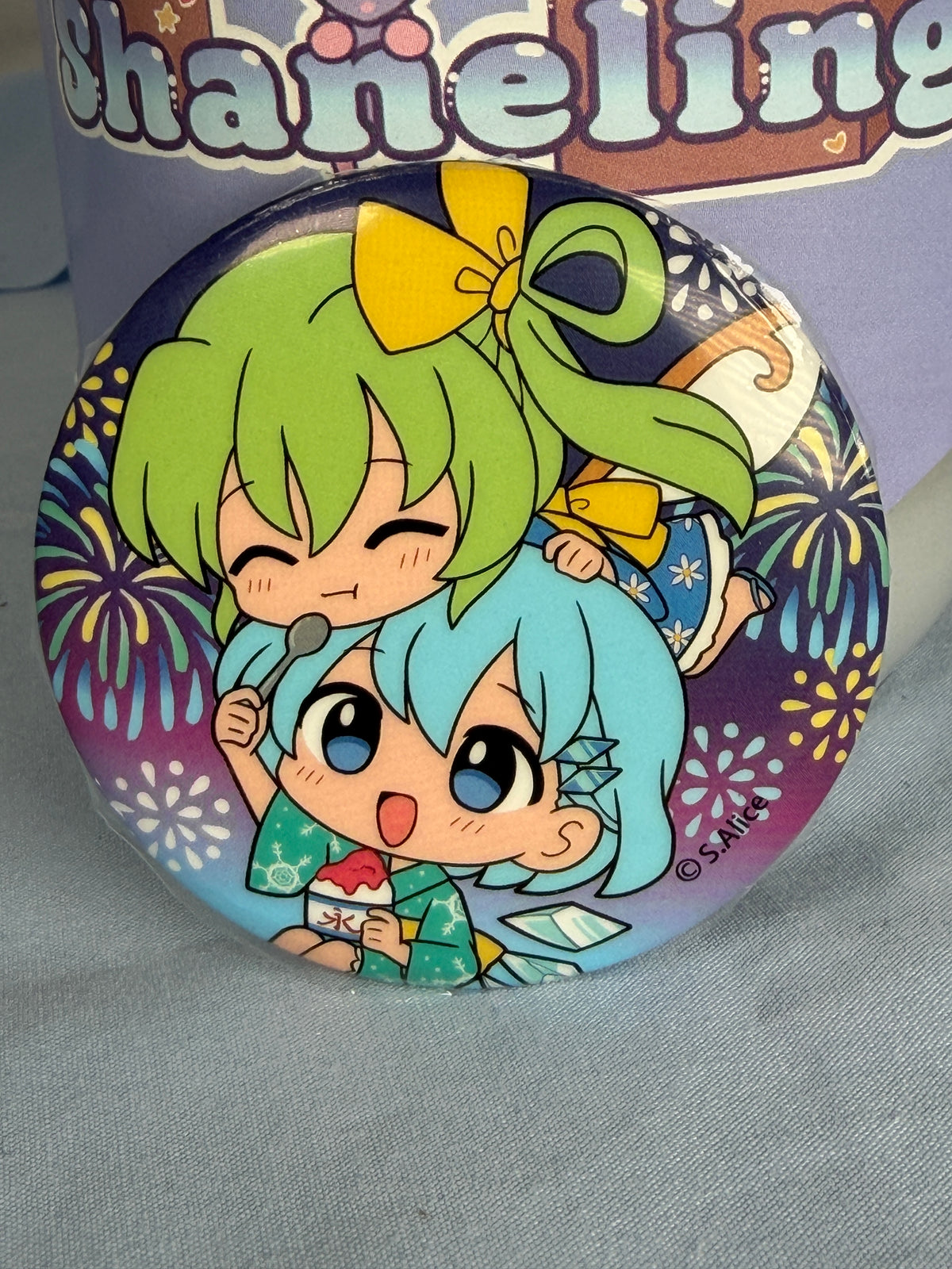 Cirno Daiyousei Summer Festival Can Badge Pin Touhou Project LEC