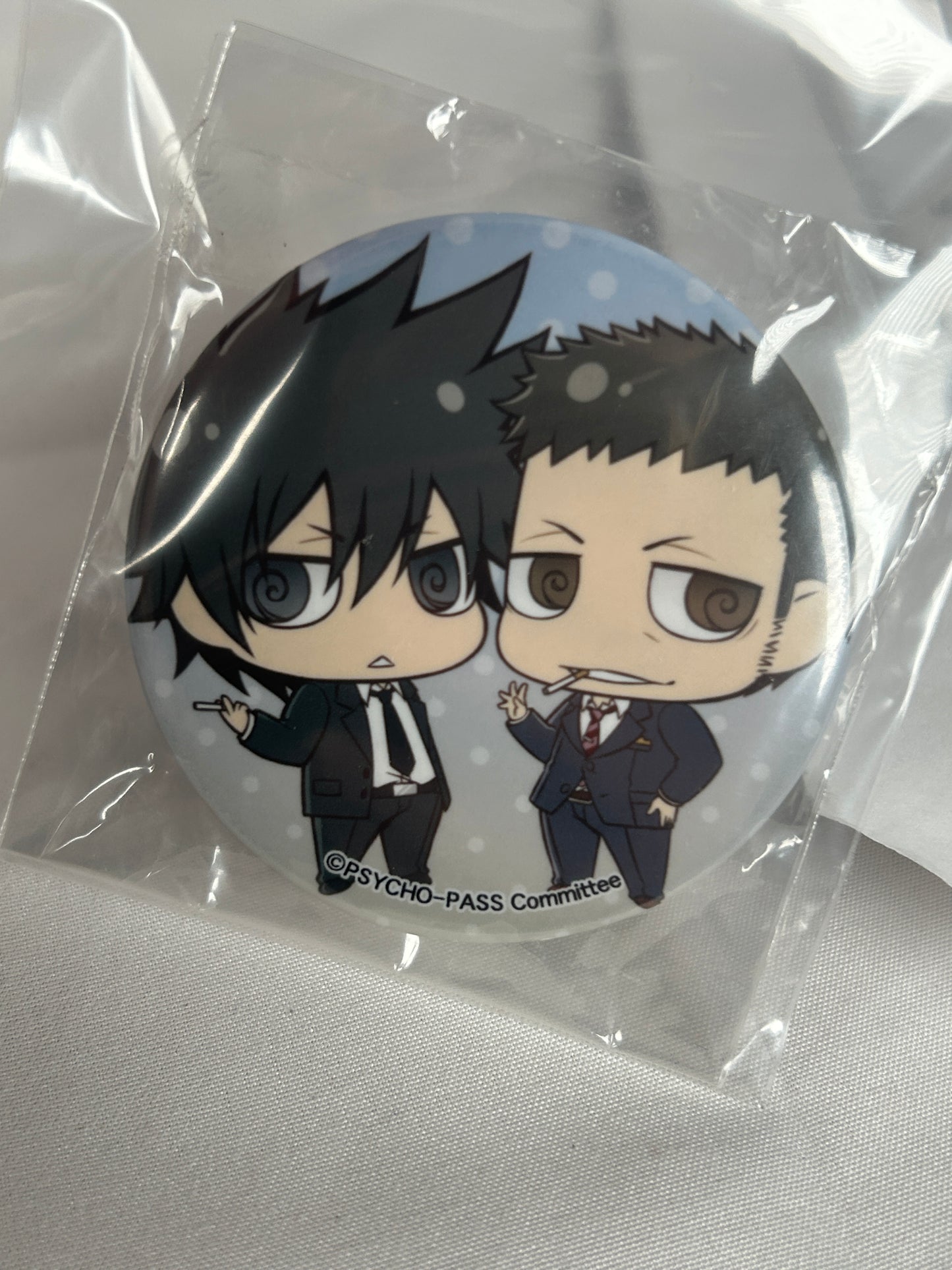 Shinya Kogami Mitsuru Sasayama Can Badge Pin Psycho Pass