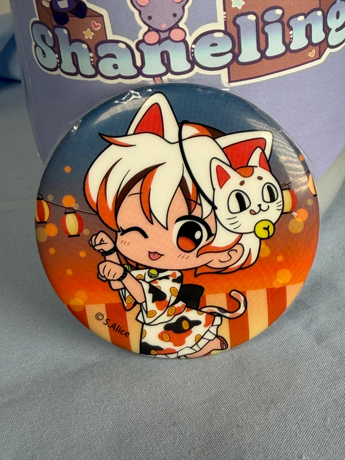 Mike Goutokuji Summer Festival Can Badge Pin Touhou Project LEC