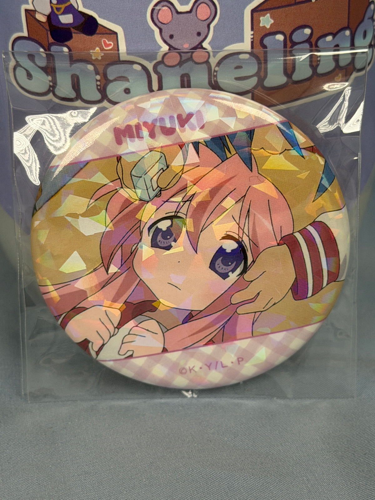 Miyuki Takara Eyedrop Hologram Badge Pin Lucky Star Anime Scene