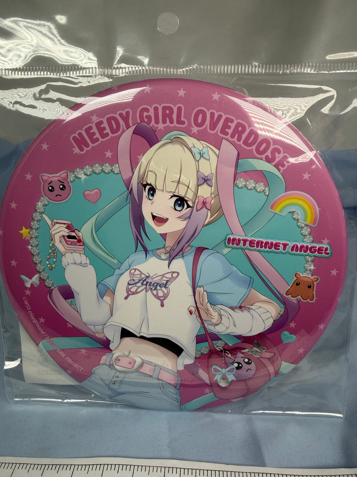 KAngel Y2K Outfit Large Can Badge Pin Needy Streamer Overload Arma Bianca
