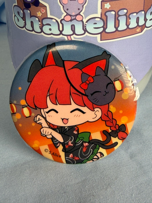 Rin Kaenbyou Summer Festival Can Badge Pin Touhou Project LEC