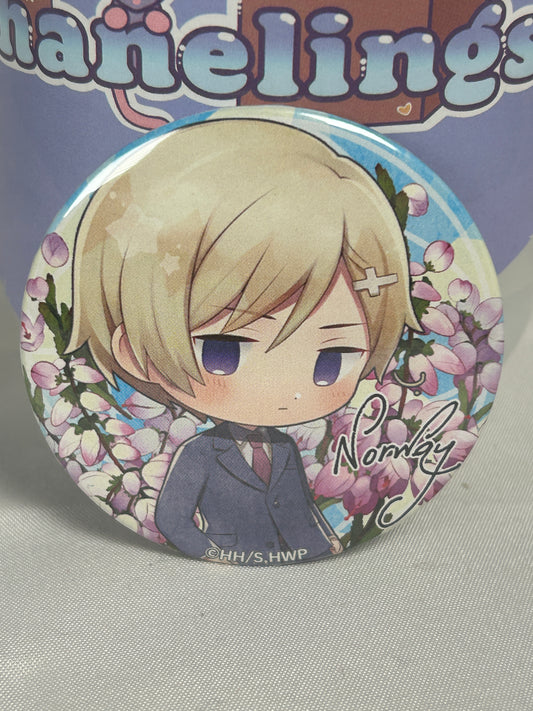 Norway Chara Flor Can Badge Pin Hetalia World Stars Vol 3