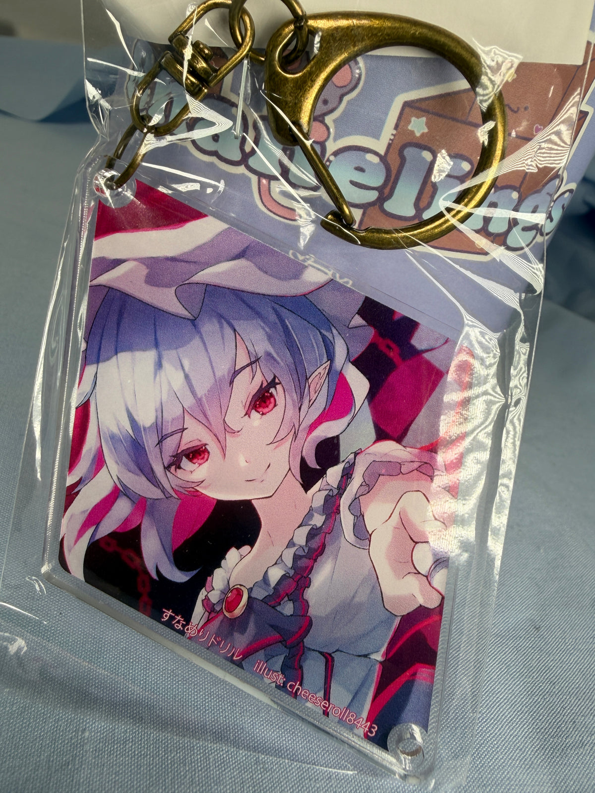 Remilia Scarlet Diamond Acrylic Keychain Touhou Project Cheeseroll Illustration