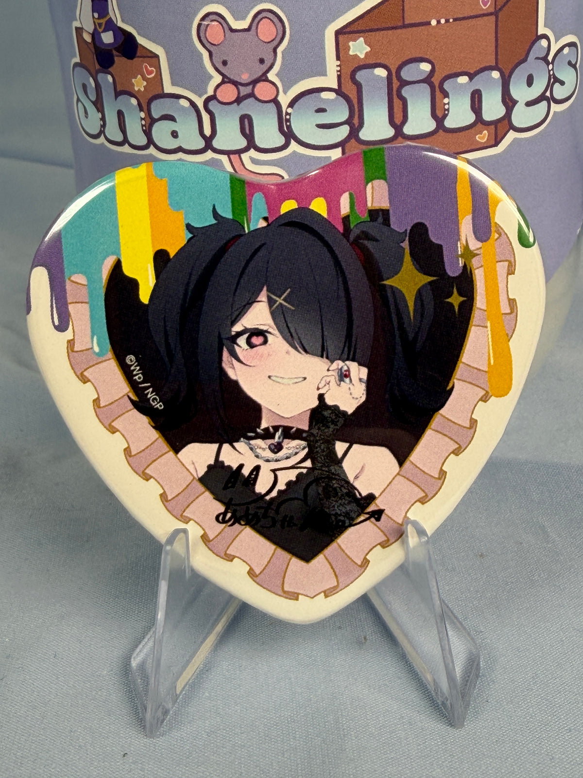 Ame-chan Heart Eyes Badge Pin Needy Girl Overdose TV Anime Illustration