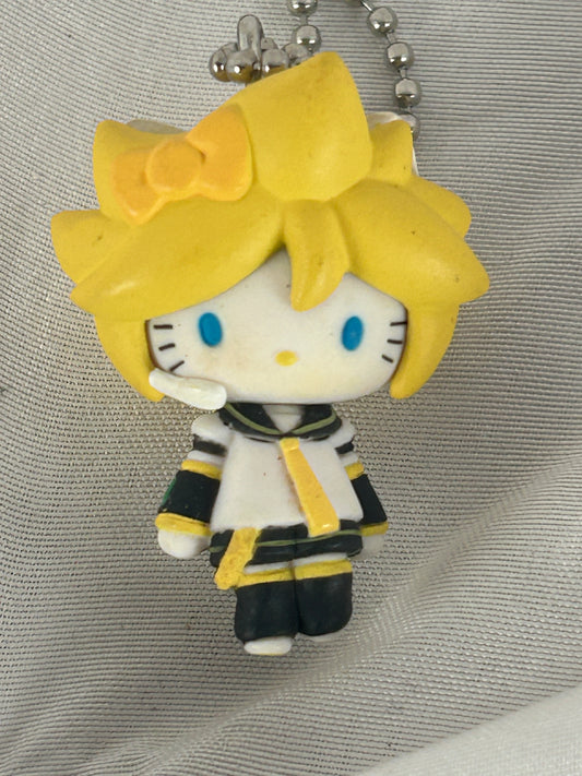 Kagamine Len Hello Kitty Minifigure Keychain 2012 Vocaloid x Sanrio