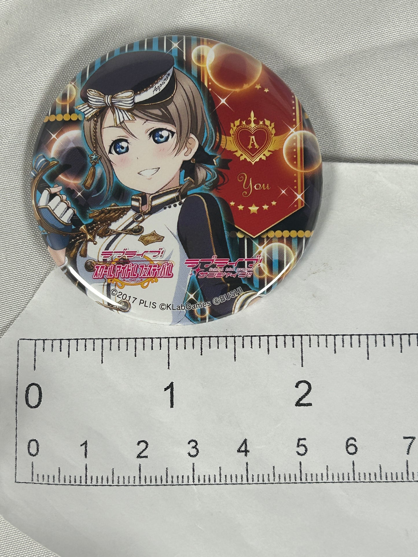 You Watanabe Black Hat Button Badge Love Live Aqours Sunshine