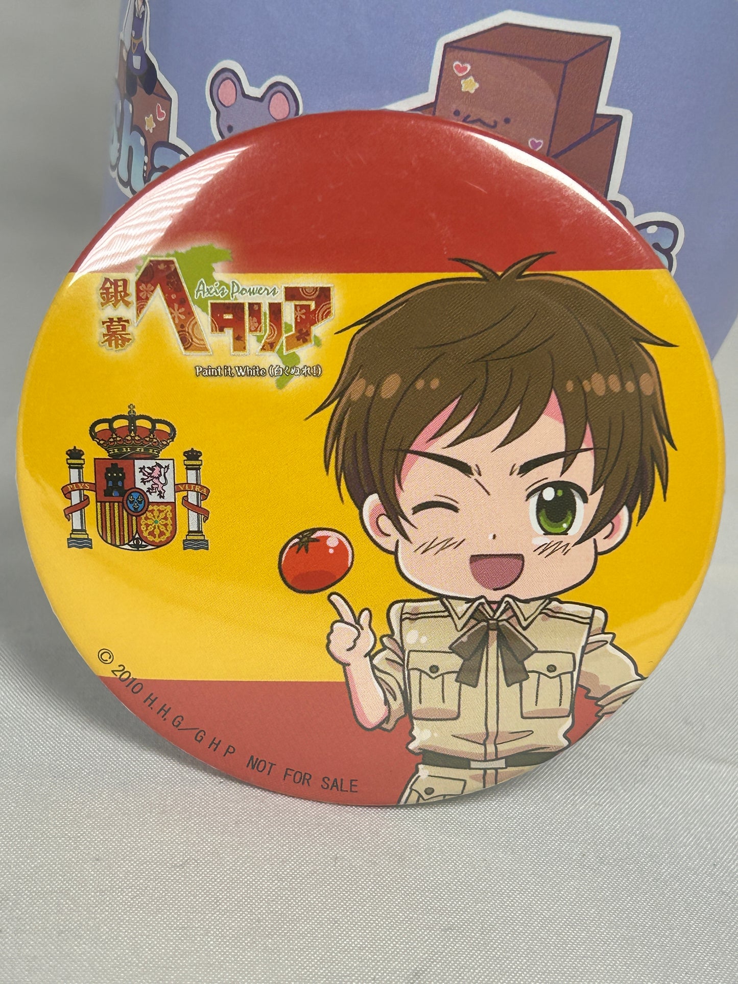 Spain Large Can Badge Pin Silver Screen Hetalia Sound World Axis Powers