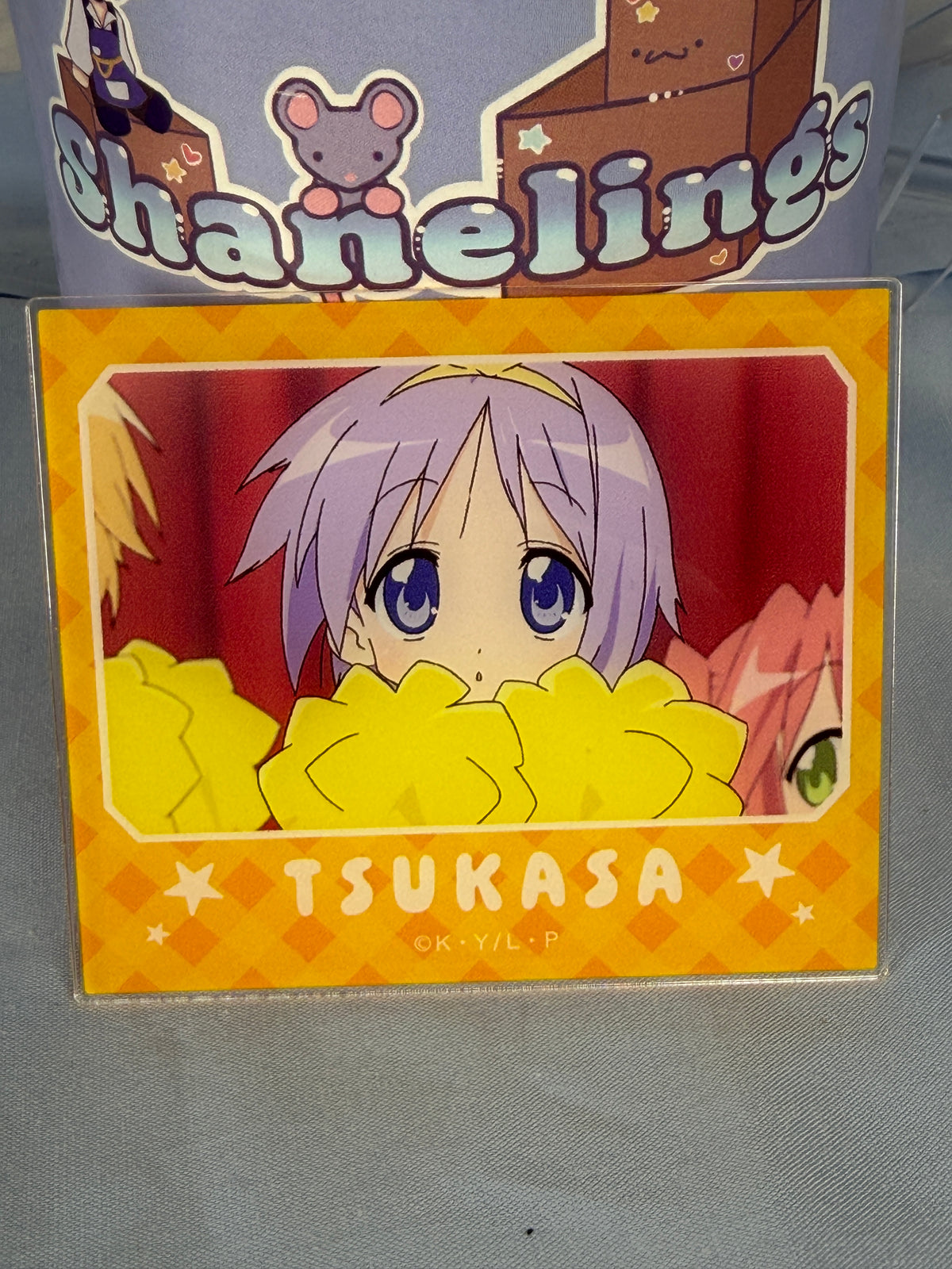 Tsukasa Hiiragi Cheerleader Acrylic Art Trading Card Lucky Star Anime Scene