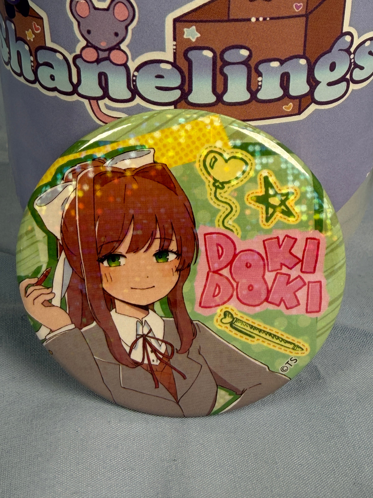Monika Iyowa Art Holo Badge Pin Doki Doki Literature Club DDLC x Tokyo Tower
