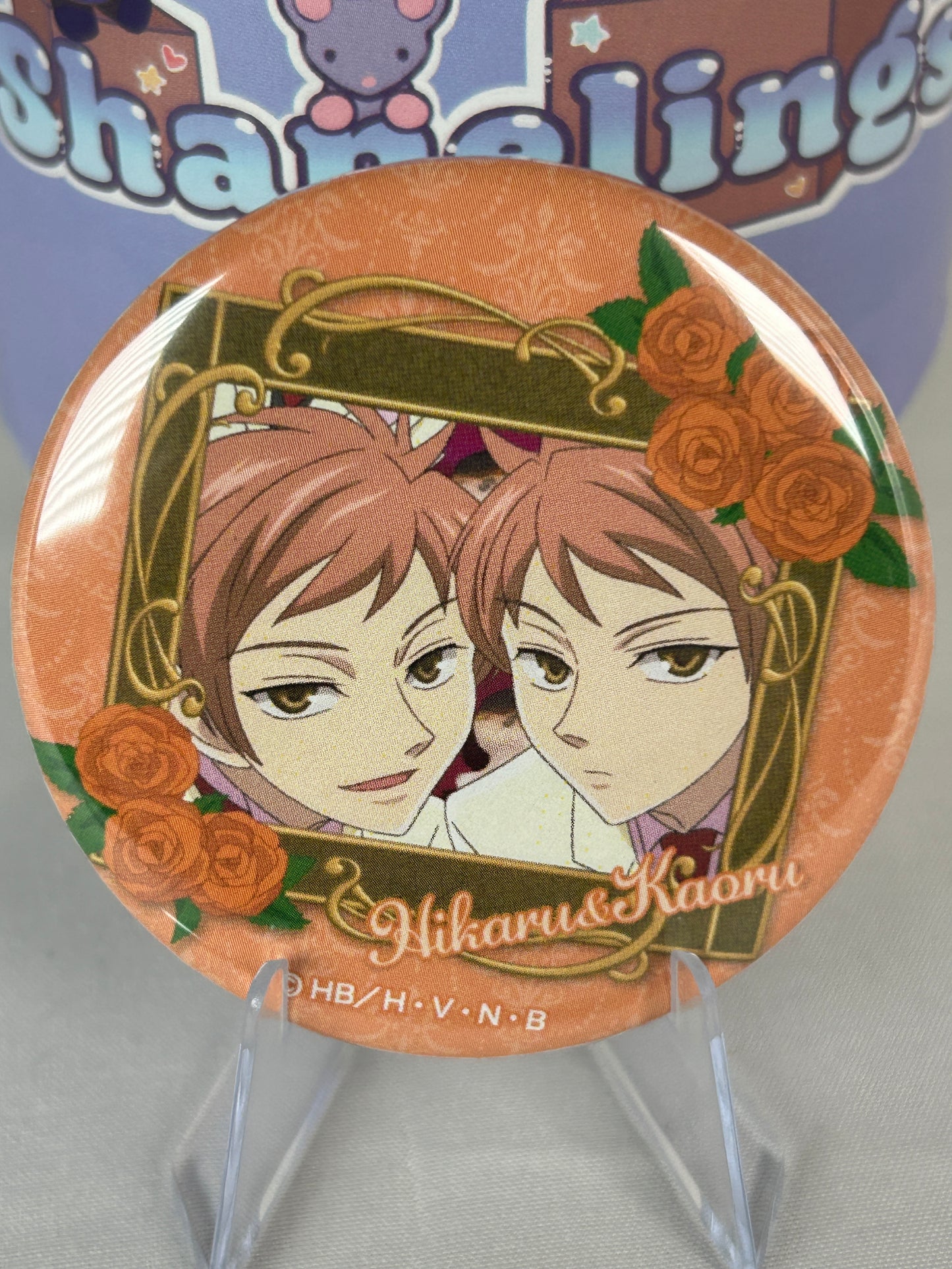 Hitachiin Kaoru Hikaru Smiling Badge Button Ouran Highschool Host Club 20th