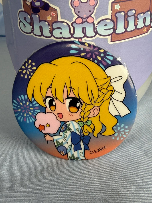 Marisa Kirisame Summer Festival Can Badge Pin Touhou Project LEC